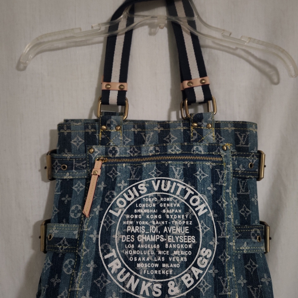 Louis Vuitton Blue Backpack with Iconic Monogram Design